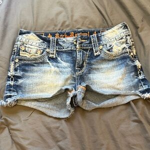 Rock Revival Distressed Blue Jean Shorts